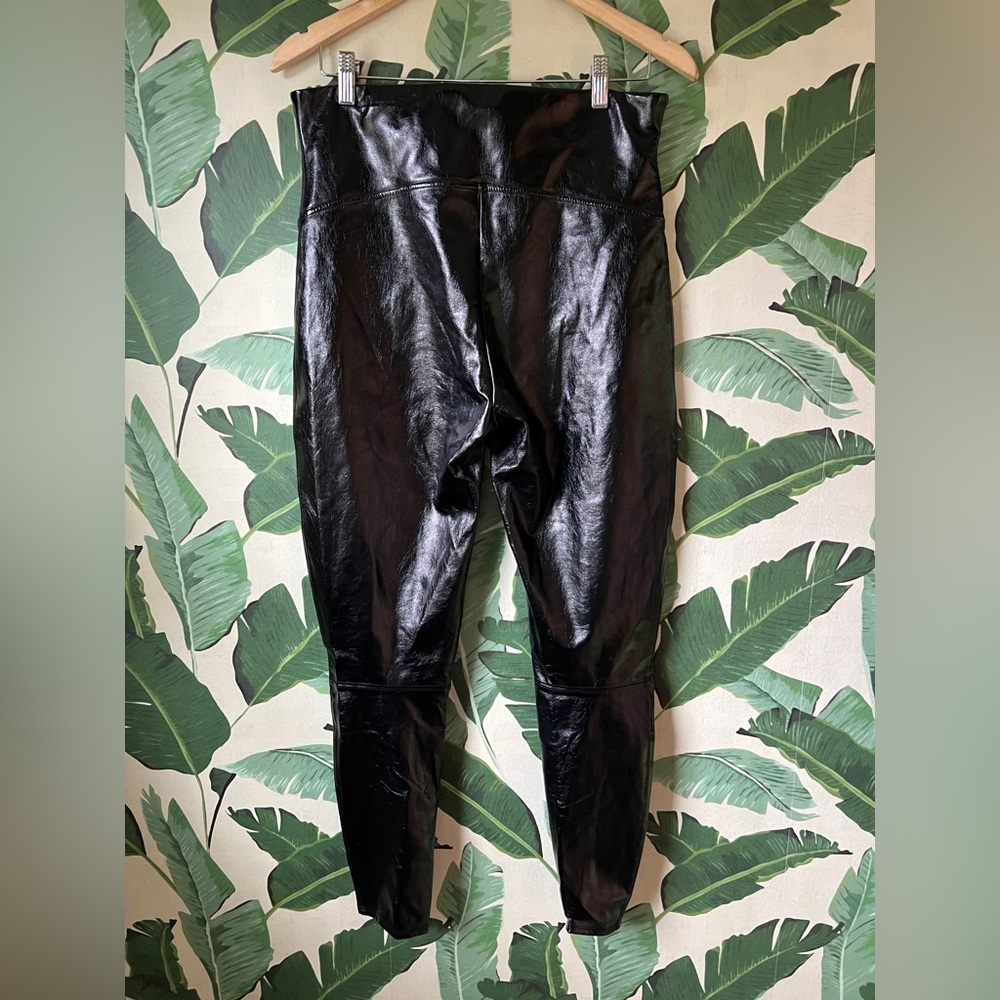 Spanx Womens Black Faux Leather Leggings XL - Picture 5 of 9